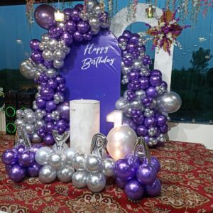 Royal Purple-Silver Balloon Decor