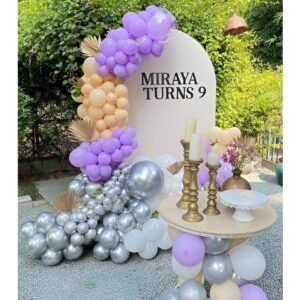 Pastel Arch Birthday Decor Setup💜